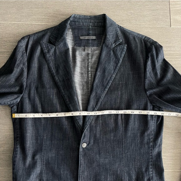 John Varvatos Blue Denim Chambray Blazer Jacket Sport Coat Made in Italy Size 50 - Picture 12 of 16